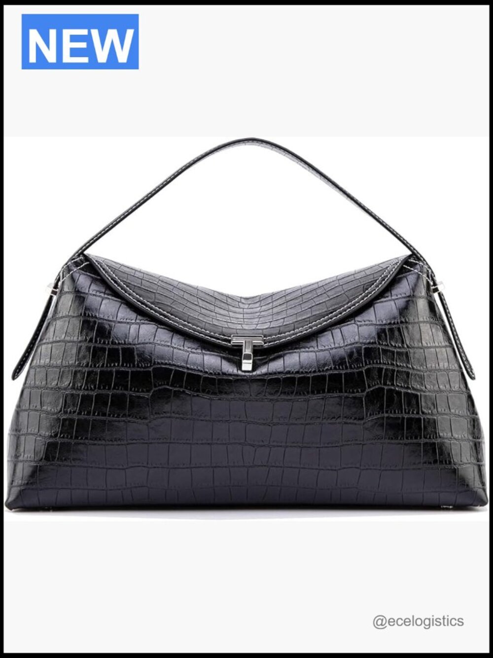 Large Leather Crossbody Bag with T Lock, Multiple Compartments, Travel &